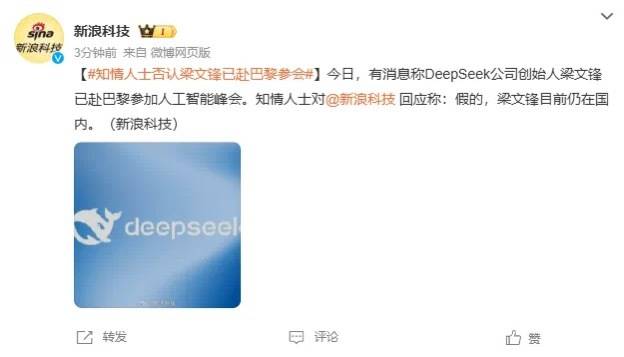 皇冠信用网会员申请_DeepSeek梁文锋用黑科技远程参加巴黎AI峰会？假的皇冠信用网会员申请！